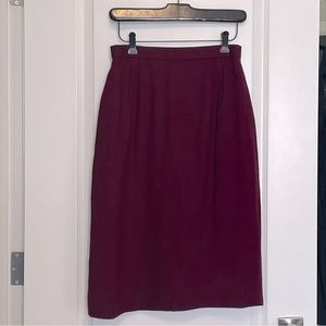 Vintage Burgundy Wool Skirt